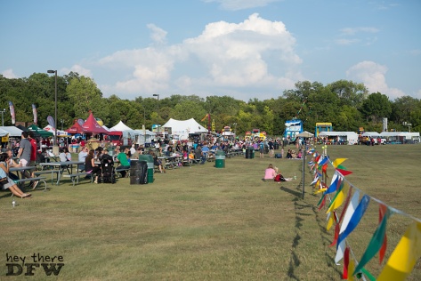 Looking out  across the balloon launch area.  To the right is the mass of food vendors and games for kids.